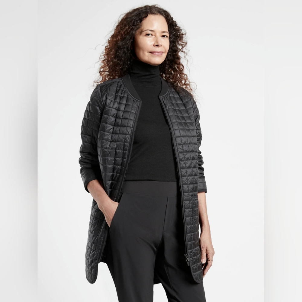 Athleta Grandview Quilted Jacket Black Medium